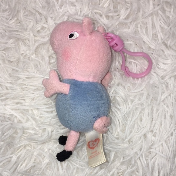 Kids TY Beanie Baby Keychain george pig PEPPA Pig Plush - Picture 2 of 4